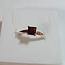 Каблучка срібна з золотою вставкою й одним квадратним фіанітом, фото 3