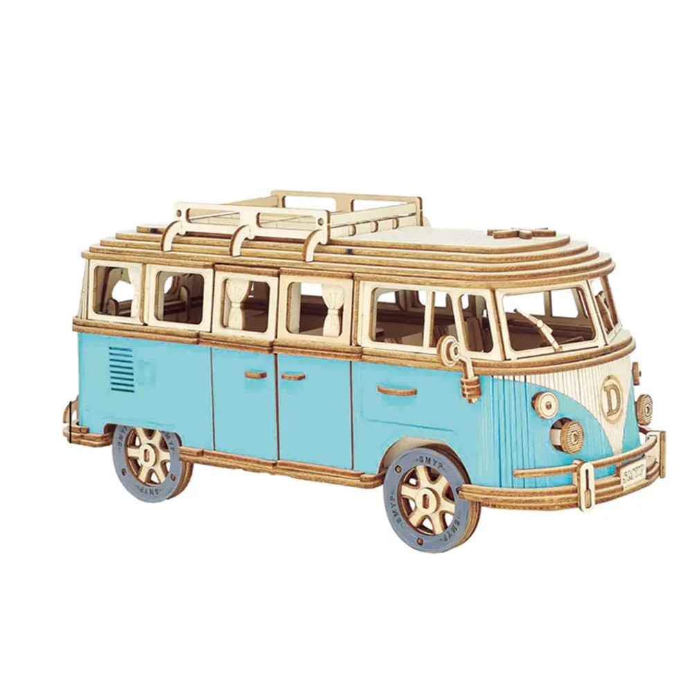 Конструктор Robotime 3D дерев'яний пазл модель Комбі Кемпервен ROKR Kombi Campervan DG-Q701