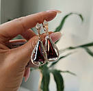 Комплект зі срібла з золотом з гранатовим цирконом Еверест, фото 3