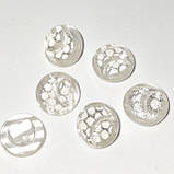 Гудзик перламутровий Лео з блиском білий13мм, фото 3