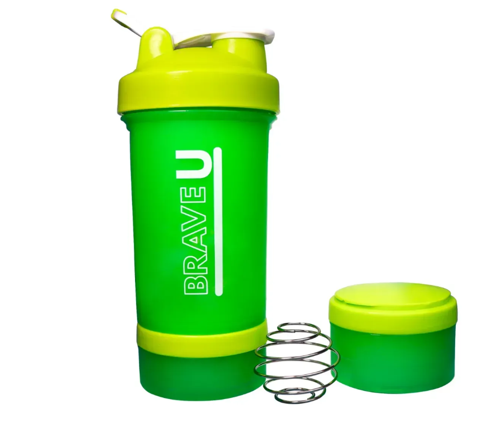 Шейкер (Shaker) Brave U 3в1 Зелений 450 мл, фото 1