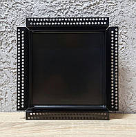 Решітка прихованого монтажу під плитку з фланцем Ventlux 200*200 black