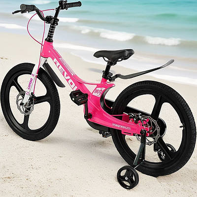 Універсальний велосипед Рожевий велик лисапед для дитини від 8 років Диски 20" Доп колеса складне кермо Гальма Гальма Гальма