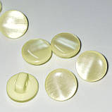 Гудзик перламутровий плаский на ніжці світло-салатовий 12мм, фото 3