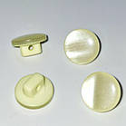 Гудзик перламутровий плаский на ніжці світло-салатовий 12мм