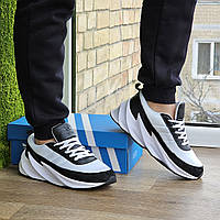 Чоловічі Кросівки Adidas $harks White-Black На Пінці Чорно-Білі Адідас Акула 41,42,43,44,45 розміри