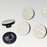 Гудзик сатиновий плаский рефлений на ніжці світло-сірий 12мм, фото 3