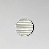 Гудзик сатиновий плаский рефлений на ніжці світло-сірий 12мм, фото 2