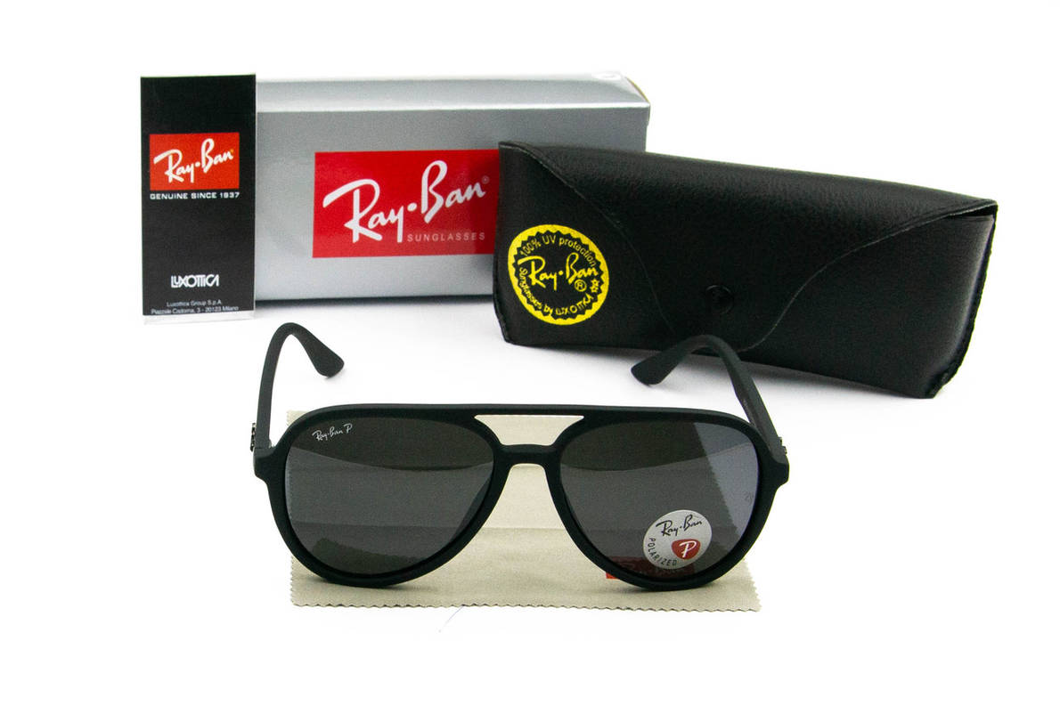 Сонцезахисні окуляри RAY BAN поляризаційні UV400 (арт. RB4376) чорний матовий, фото 1