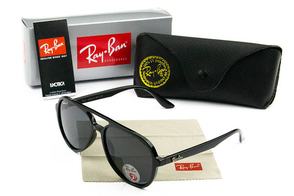 Сонцезахисні окуляри RAY BAN поляризаційні UV400 (арт. RB4376) черный глянець, фото 3