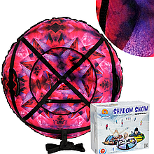 Тюбінг 100 см "рожевий кристал" (Оксфорд, ПВХ) плюшка для снігу