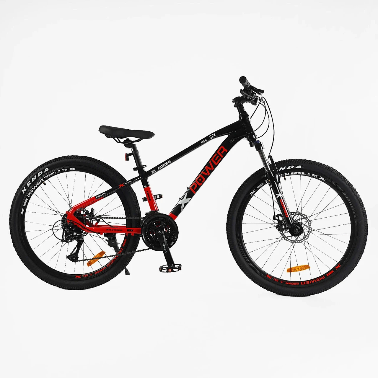 Велосипед спортивний гірський 26" Corso X-POWER PW-69003 чорно-червоний на зріст 130-145 см