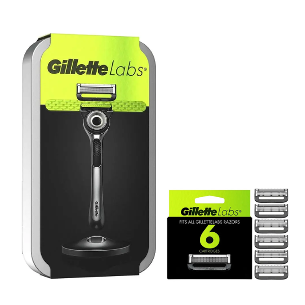 Комплект Gillette: Бритва Labs with Exfoliating Bar + 2 касети + кейс + 6 змінних касет