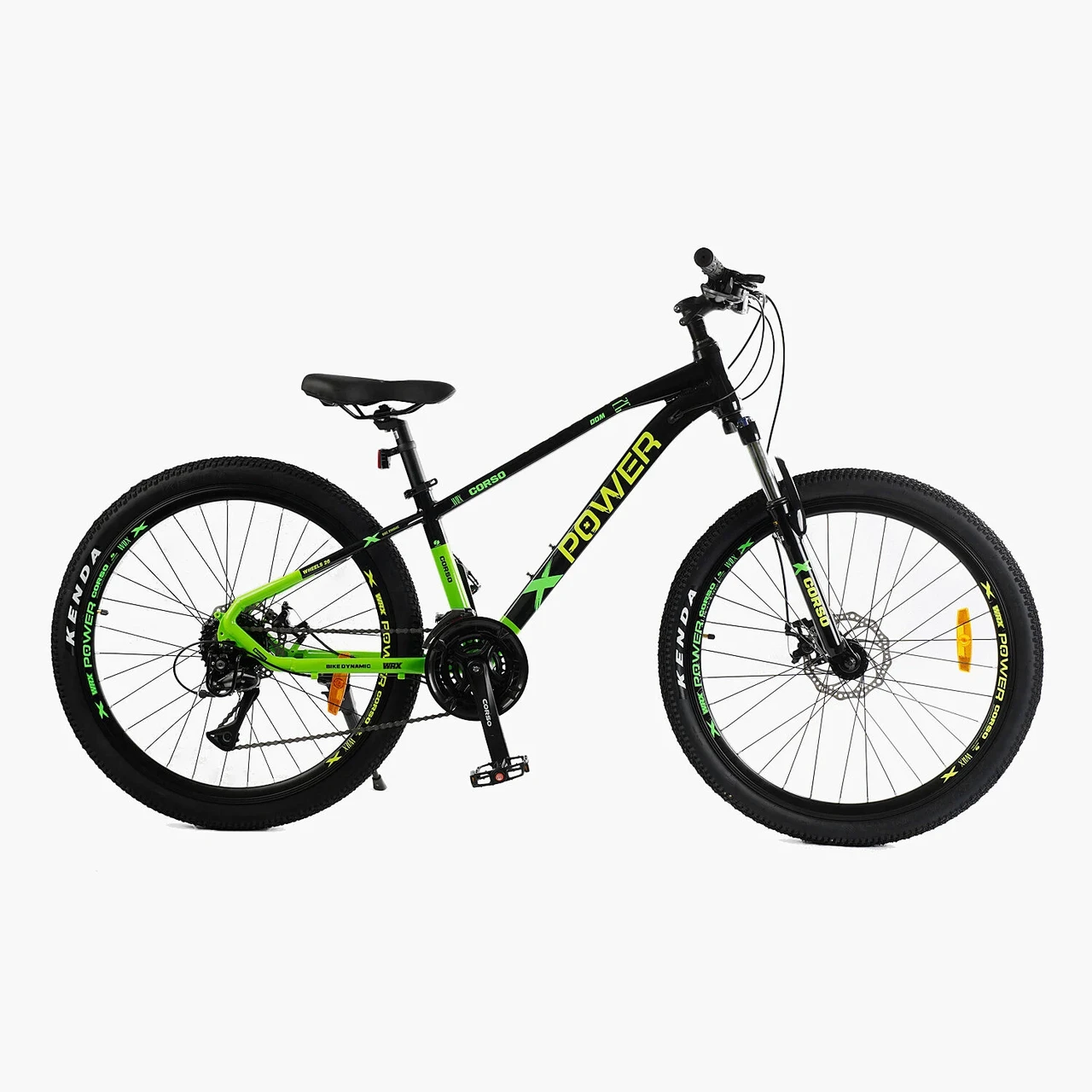Велосипед спортивний гірський 26" Corso X-POWER PW-79120 чорно-зелений на зріст 130-145 см