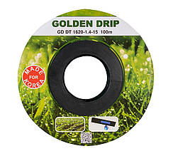 Крапельна стрічка 8 mil крок 15 см бухта 100 метрів емітерна GOLDEN DRIP