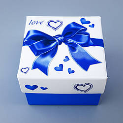 Подарункова коробочка для біжутерії, з вкладишем, блакитна