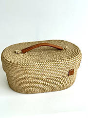Кошик овальний плетений з кришкою