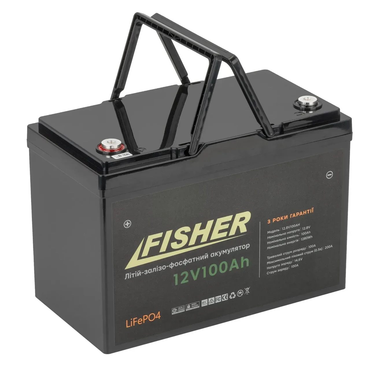 Літій-ферумний акумулятор Fisher LiFeP0-4 12.8 V 100 Ah