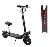 Електросамокат із сидінням 1200 ват колеса 11 дюймів зріст 165-195 см Best Scooter Чорний з червоним