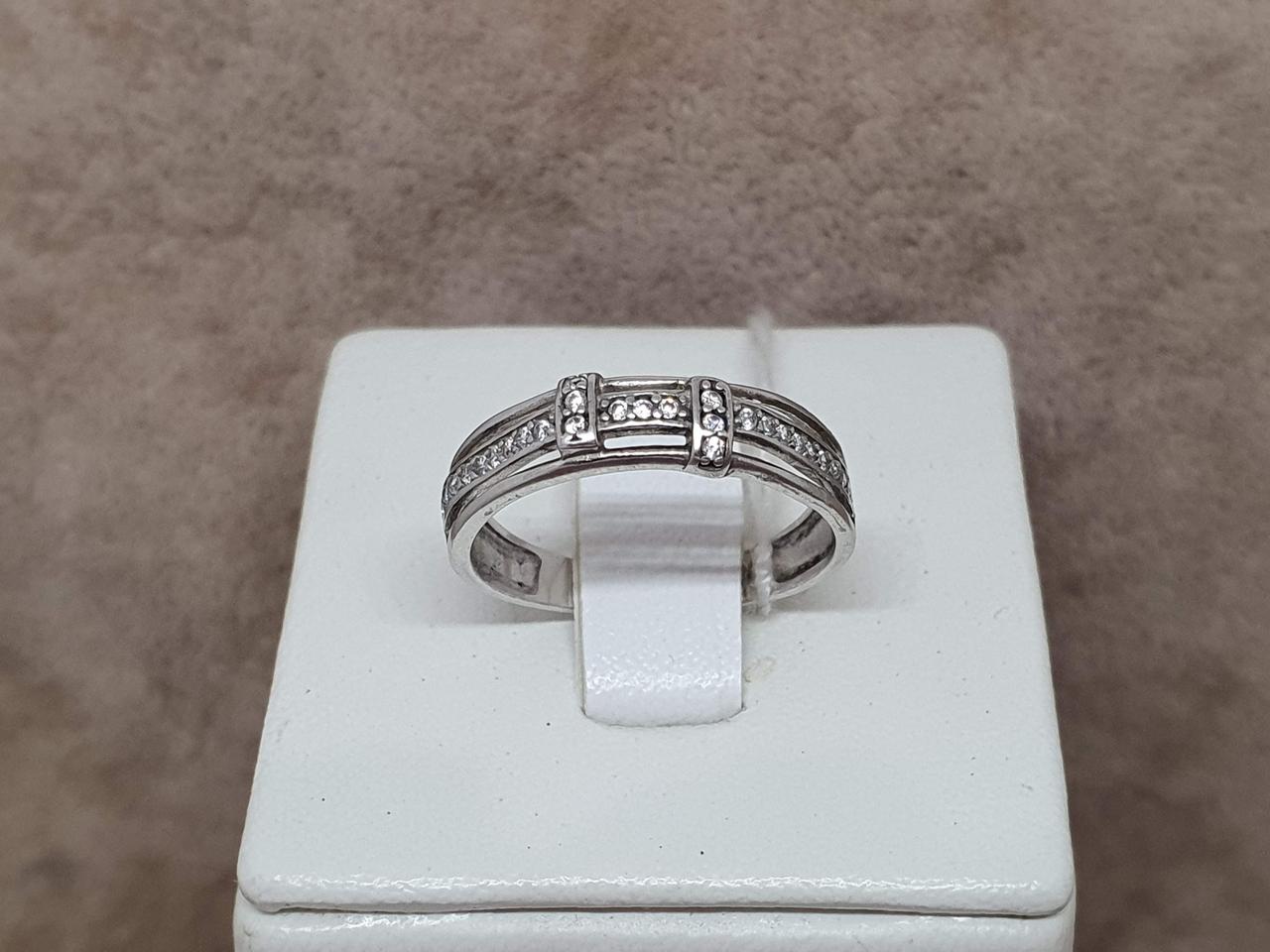 Срібне кільце ВАТЕРВЕЙС з фіанітами. 1152/1Р-CZ 16,5