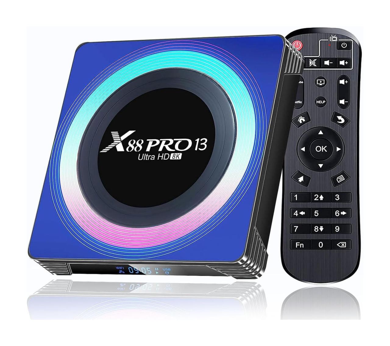 Смарт ТБ приставка Smart TV X88 pro13 4/32GB (RK3528, Android 13.0, wifi:dual band SUPPORT 8K, DDR4)