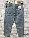 Чоловічі літні джинси мом у блакитному кольорі з високою посадкою, фото 2