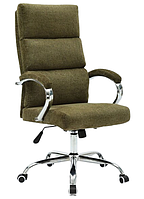 Офісне комп'ютерне крісло Adams оливкове, ергономічне, з механізмом гойдання AnyFix для керівника AMF