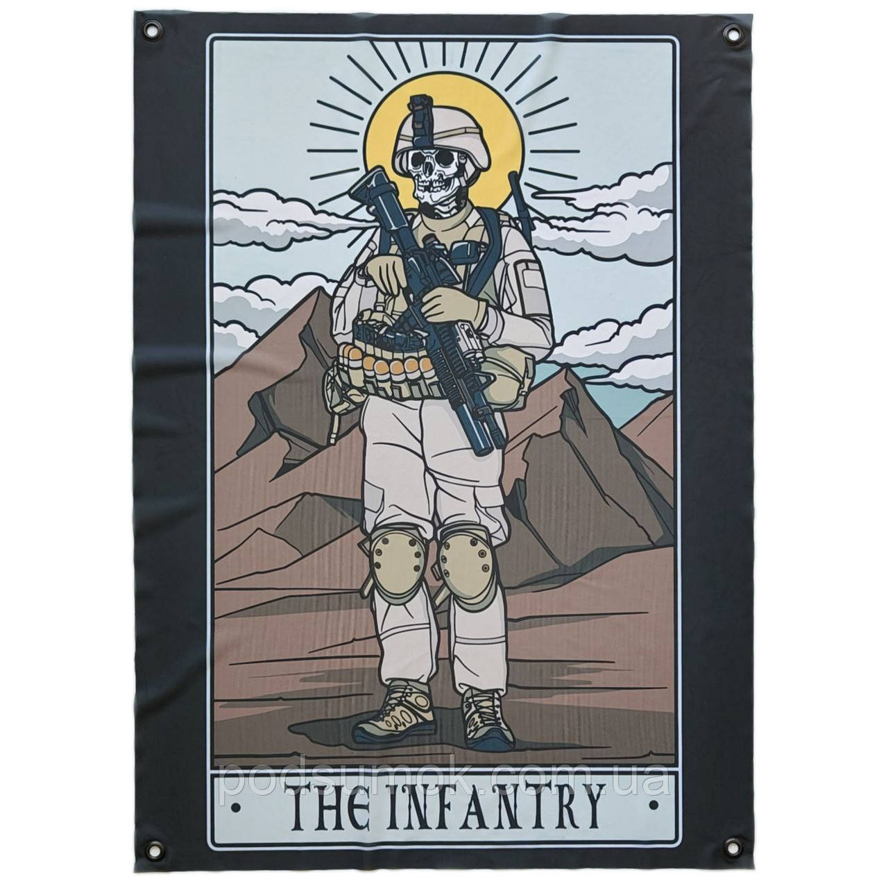 Банер прапор військовий THE INFANTRY 70х100 см настінний односторонній з люверсами, фото 1