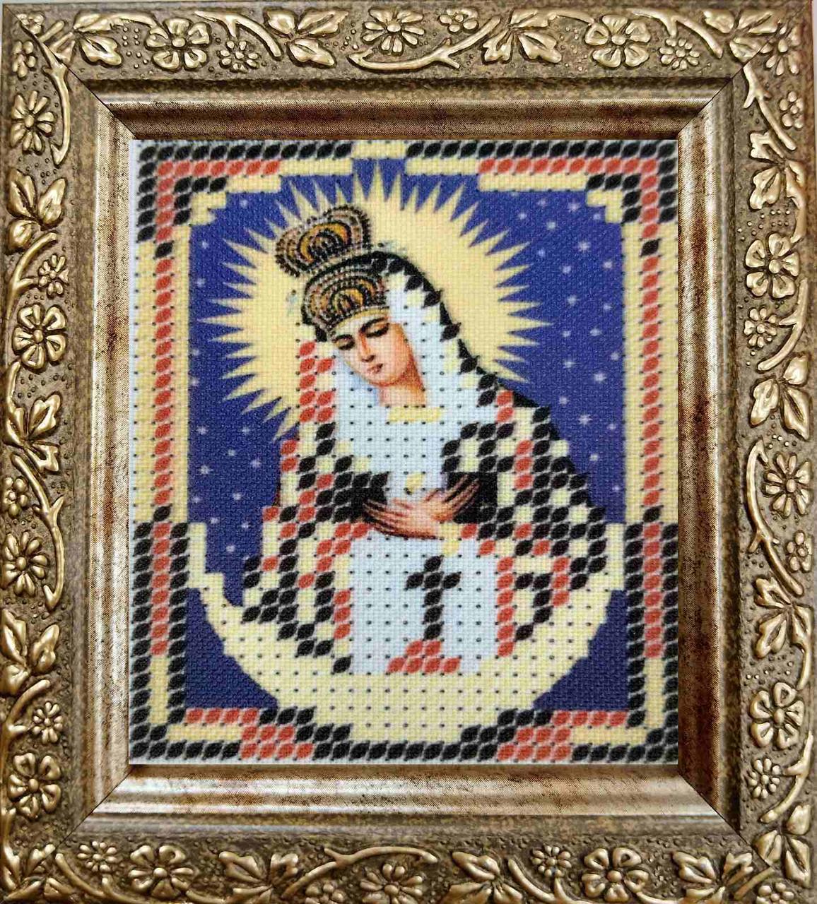 Набір для вишивання бісером ArtWork ікона Богородиця Остробрамска НВТ 7006 6х7см з рамкою в комплекті