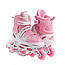Комплект роликів із захистом і шоломом Happy розмір 29-33, Рожевий, світні колеса, фото 3