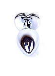Металева срібляста анальна пробка зі стразом у формі серця Jewellery Silver Heart Plug Black, фото 4