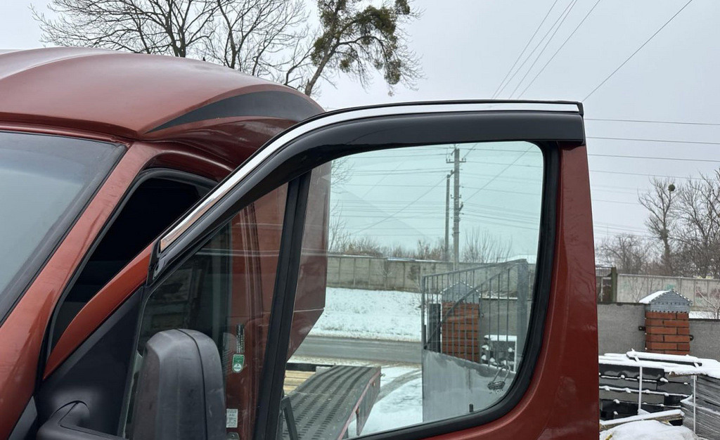 Вітровики (2 шт, EuroCap, Chrome) для Volkswagen Crafter 2006-2016 рр, фото 1