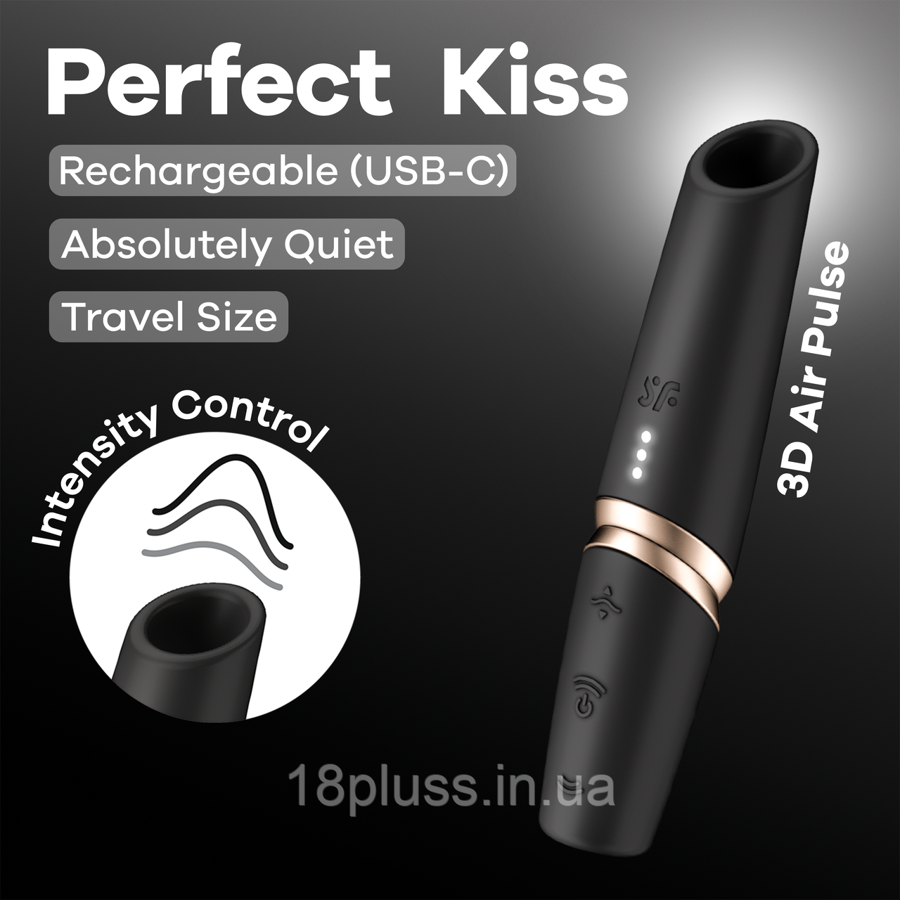 Кліторальний вібростимулятор з повітряними імпульсами Satisfyer Perfect Kiss, фото 1
