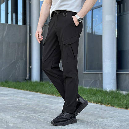 Штани карго Pobedov Tactical Soft чорні для чоловіків із 6 кишенями, фото 3