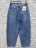 Жіночі джинси багі в блакитному кольорі з високою посадкою 29-го розміру, фото 2