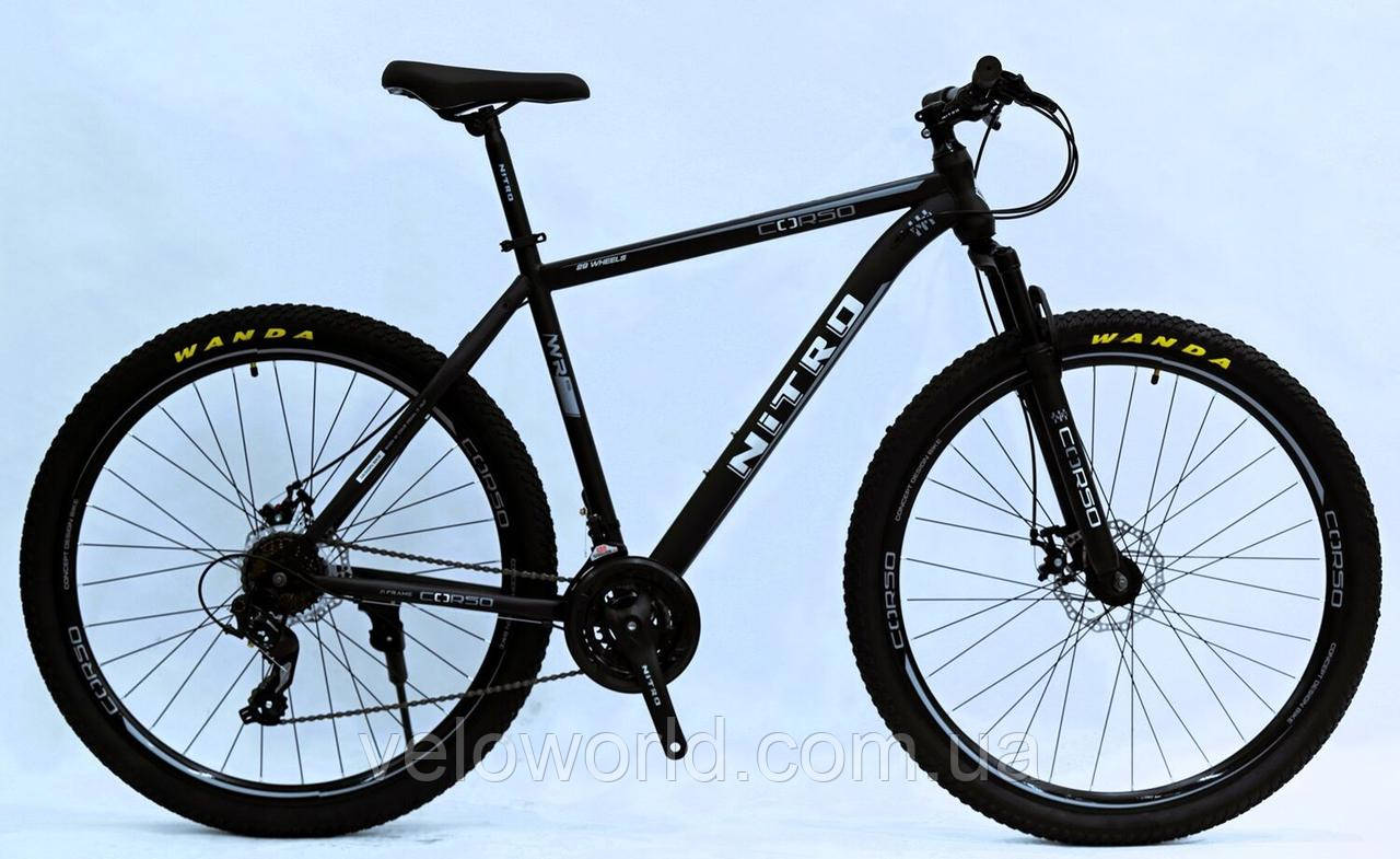 Велоcипед Спортивний Corso «NITRO» 29" дюймів NT-92300 (1) рама сталева 21", обладнання Saiguan швидкість 21, зібран на 75%