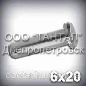 Палець — вісь 6х20 DIN 1444 В (ГОСТ 9650-80 тип 6) ISO 2341 В сталевий оцинкований
