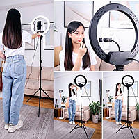 Штатив студійний для кільцевої лампи, камери 0,66-2 м Чорний