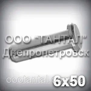 Палець — вісь 6х50 DIN 1444 В (ГОСТ 9650-80 тип 6) ISO 2341 В сталевий оцинкований