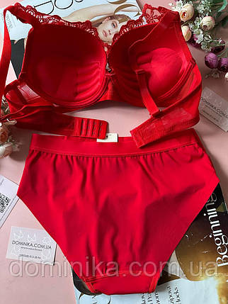 80/85/90/95/100D Мереживний комплект жіночої білизни червоний, фото 2