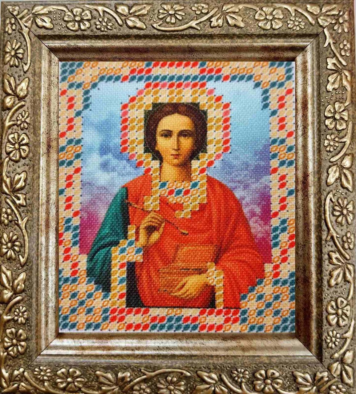 Набір для вишивання бісером ArtWork ікона Пантелеймон Цілитель НВТ 7009 6х7см з рамкою в комплекті, фото 1