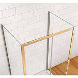 Душова кабіна розсувна DUSEL A-517 140х80х195 см пристінна профіль хром прозоре скло 6мм, фото 2