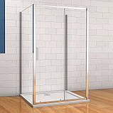 Душова кабіна розсувна DUSEL A-517 140х80х195 см пристінна профіль хром прозоре скло 6мм, фото 3