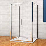 Душова кабіна розсувна DUSEL A-517 130х80х195 см пристінна профіль хром прозоре скло 6мм, фото 5