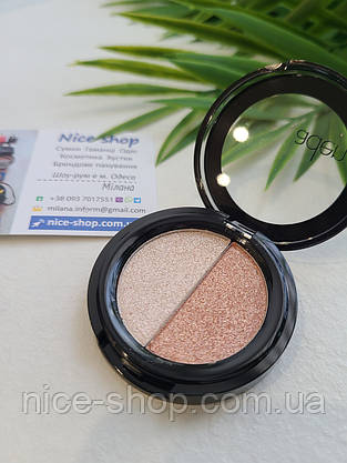 Тіні для повік Aden Shine Eyeshadow Powder Duo № 01 - Beige, фото 3