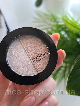 Тіні для повік Aden Shine Eyeshadow Powder Duo № 01 - Beige, фото 5