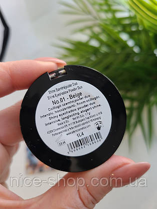 Тіні для повік Aden Shine Eyeshadow Powder Duo № 01 - Beige, фото 6