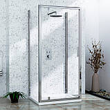 Душова кабіна розпашна DUSEL A-518 100х90х195 см пристінна профіль хром прозоре скло 6мм, фото 2