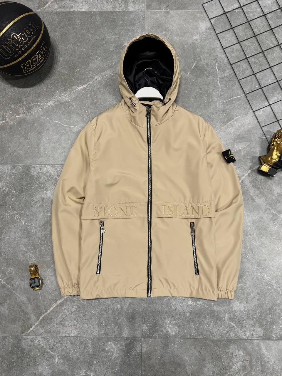 Чоловіча куртка вітровка STONE ISLAND M2363 бежева