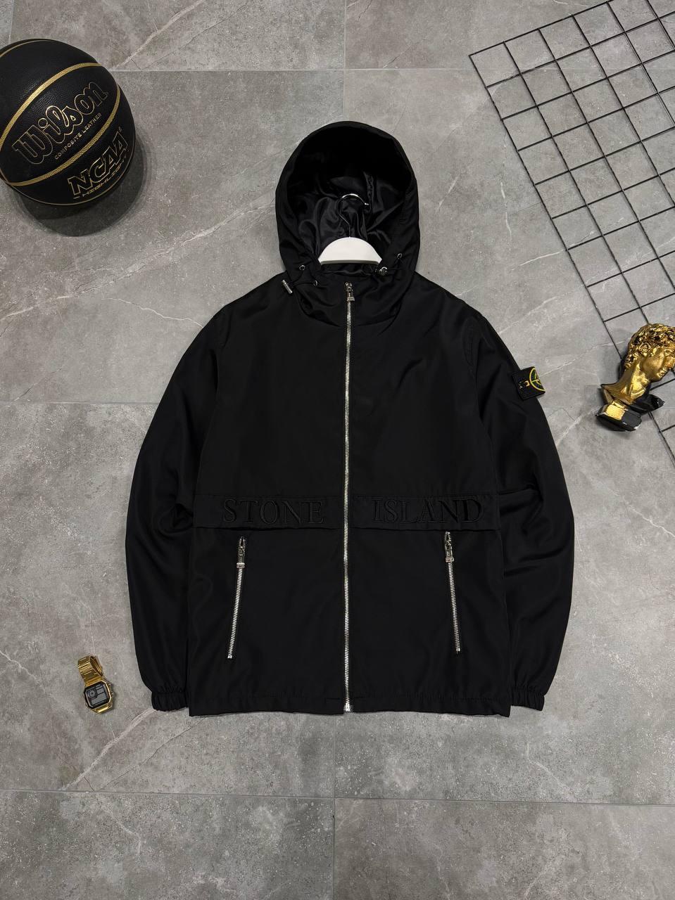 Чоловіча куртка вітровка STONE ISLAND M2362 чорна, фото 1